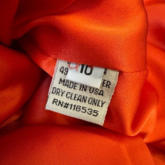 LELA ROSE Asymmetric One Shoulder Sheath Mini Dress in Orange/Red - Picture 11 of 13